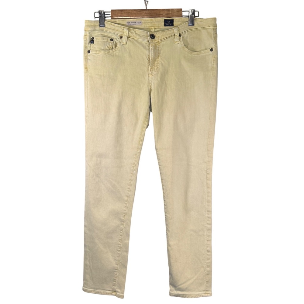 AG Adriano Goldschmied The Stevie Ankle‎ Slim Straight Yellow Jeans Made in USA